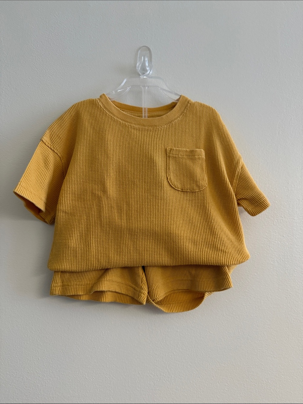 Kids' Mustard Waffle Knit Pocket Tee - Cat & Jack